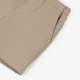 Versace-Boys Light-Tan Textured Shorts | Childrensalon Outlet