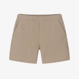 Versace-Boys Light-Tan Textured Shorts | Childrensalon Outlet