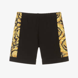 Versace-Boys Milano Black Baroque Shorts | Childrensalon Outlet