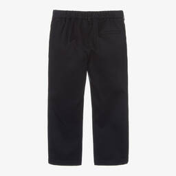 Versace-بنطلون قطن تويل لون كحلي للأولاد | Childrensalon Outlet