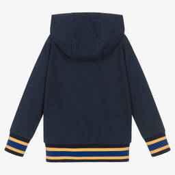 Versace-توب هودي قطن جيرسي لون كحلي وذهبي للأولاد | Childrensalon Outlet