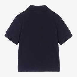 Versace-Boys Navy Blue Medusa Cotton Polo Shirt | Childrensalon Outlet