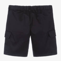 Versace-Синие шорты из хлопкового габардина для мальчиков | Childrensalon Outlet