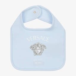 Versace-مريلة قطن لون أزرق للمواليد | Childrensalon Outlet