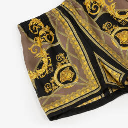 Versace-Boys Regal Gold Silk Shorts | Childrensalon Outlet