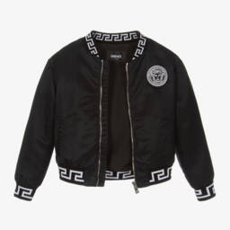 Versace-Boys Satin Greca Trim Jacket | Childrensalon Outlet