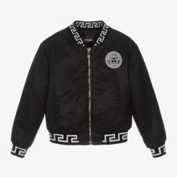 Versace-Boys Satin Greca Trim Jacket | Childrensalon Outlet