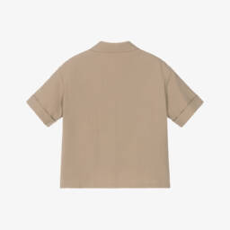 Versace-Рубашка из бежевого сикерса для мальчиков | Childrensalon Outlet