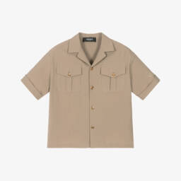 Versace-Рубашка из бежевого сикерса для мальчиков | Childrensalon Outlet