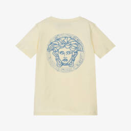 Versace-Boys Soft Yellow Logo Tee | Childrensalon Outlet