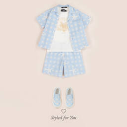 Versace-Boys Starfish Print Slip-On Trainers | Childrensalon Outlet