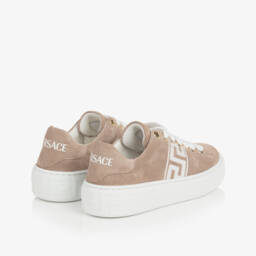 Versace-Boys Taupe Suede Iconic Sneakers | Childrensalon Outlet