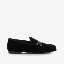 Versace-Boys Velvet Slip-On Shoes | Childrensalon Outlet