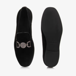 Versace-Boys Velvet Slip-On Shoes | Childrensalon Outlet