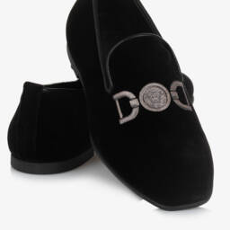 Versace-Boys Velvet Slip-On Shoes | Childrensalon Outlet