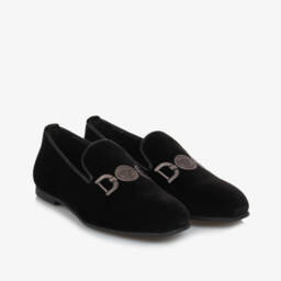 Versace-Boys Velvet Slip-On Shoes | Childrensalon Outlet