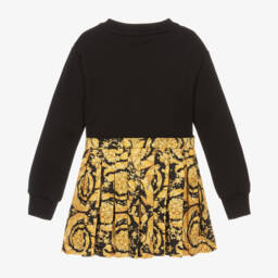 Versace-Girls Baroque Print Pleated Dress | Childrensalon Outlet
