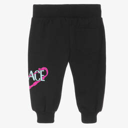 Versace-Girls Black Cotton Joggers | Childrensalon Outlet