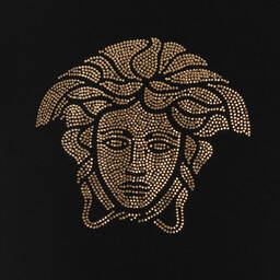 Versace-Черная хлопковая футболка Medusa для девочек | Childrensalon Outlet