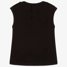 Versace-Girls Black Cotton T-Shirt  | Childrensalon Outlet