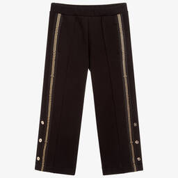 Versace-Girls Black Cotton Trousers | Childrensalon Outlet