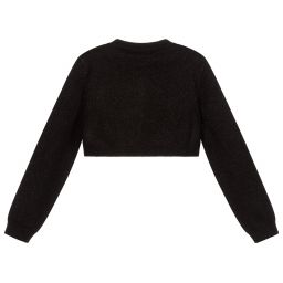 Versace-Girls Black Cropped Cardigan | Childrensalon Outlet