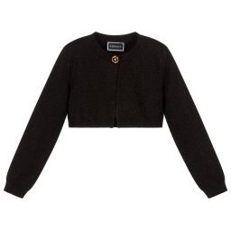 Versace-Girls Black Cropped Cardigan | Childrensalon Outlet