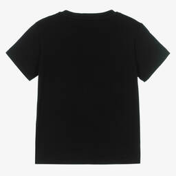 Versace-تيشيرت قطن لون أسود مزين بديامنتي للبنات | Childrensalon Outlet