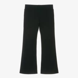 Versace-Girls Black Flared Cotton Trousers | Childrensalon Outlet
