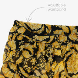 Versace-Черно-золотая многоярусная юбка Barocco для девочек | Childrensalon Outlet