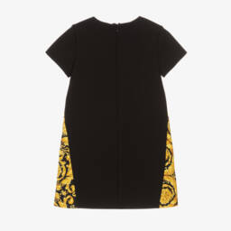 Versace-Черное платье Barocco из миланского джерси для девочек | Childrensalon Outlet