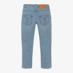 Versace-جينز قطن دنيم لون أزرق للبنات | Childrensalon Outlet