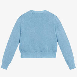 Versace-Girls Blue Knitted Sweater  | Childrensalon Outlet