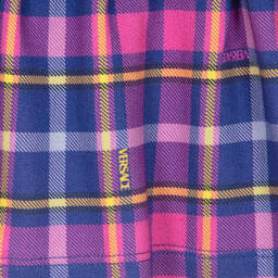 Versace-Сине-фиолетовое платье из хлопка в клетку | Childrensalon Outlet