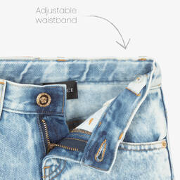 Versace-Girls Blue Washed Denim Jeans | Childrensalon Outlet
