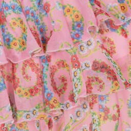 Versace-تنورة شيفون زهرية للبنات | Childrensalon Outlet