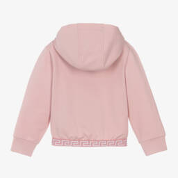 Versace-Girls Cotton Pink Hooded Jacket | Childrensalon Outlet