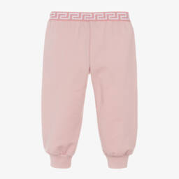 Versace-Girls Cotton Pink Logo Joggers | Childrensalon Outlet