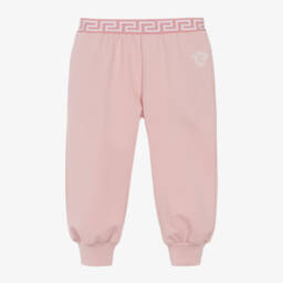 Versace-Girls Cotton Pink Logo Joggers | Childrensalon Outlet