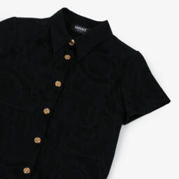 Versace-فستان ساتان أسود أنيق للبنات | Childrensalon Outlet