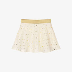 Versace-تنورة عاجية أنيقة بنجوم للبنات | Childrensalon Outlet