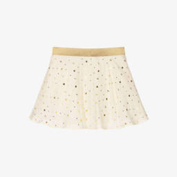 Versace-تنورة عاجية أنيقة بنجوم للبنات | Childrensalon Outlet