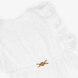 Versace-Girls Elegant White Embroidered Dress | Childrensalon Outlet