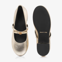 Versace-حذاء كعب جلدي مزخرف للبنات | Childrensalon Outlet