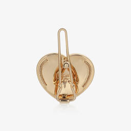 Versace-Girls Gold Heart Medusa Hair Clip (3cm) | Childrensalon Outlet