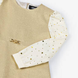 Versace-Girls Golden Silk Starry Dress | Childrensalon Outlet
