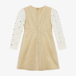 Versace-Girls Golden Silk Starry Dress | Childrensalon Outlet