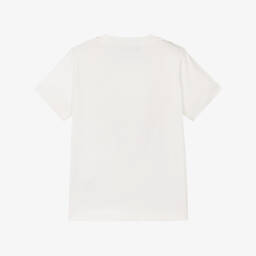 Versace-تي شيرت عاجي للبنات مزين بسلسلة | Childrensalon Outlet