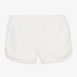 Versace-Girls Ivory Graphic Heart Cotton Shorts | Childrensalon Outlet