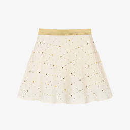 Versace-Girls Ivory Starry Silk Skirt | Childrensalon Outlet